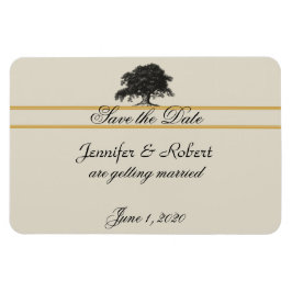 Eikenboomplantage in goud Save the Date Magneet