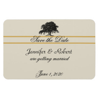 Eikenboomplantage in goud Save the Date Magneet