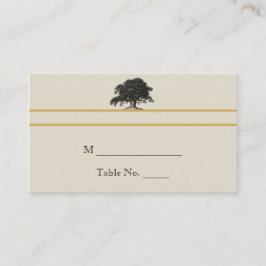 Eikenboomplantage in gouden trouwplaatskaarten plaatskaartje
