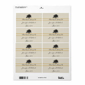 Eikenboomplantage in gouden waterflesetiket etiket (Full Sheet)