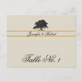 Eikenboomplantage in goudkleurig tafelnummer