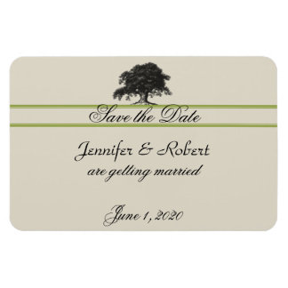 Eikenboomplantage in groen De datum opslaan Magneet