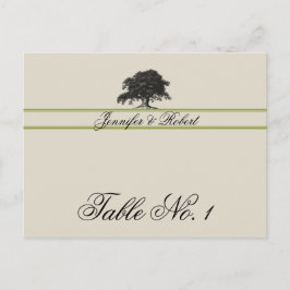 Eikenboomplantage in groen tafelnummer