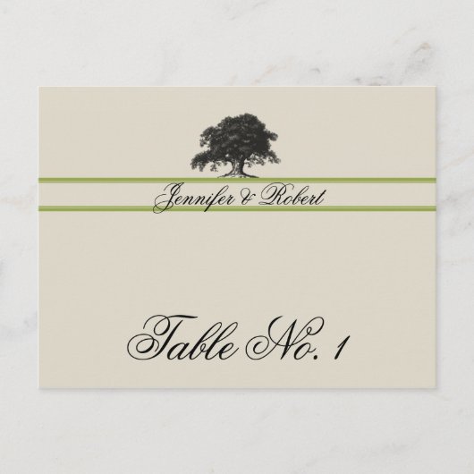 Eikenboomplantage in groen tafelnummer (Voorkant)