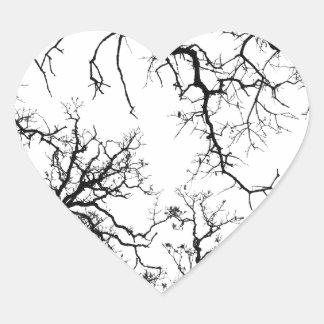 eikenboomsilhouet hart sticker