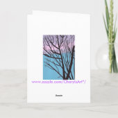 Eikenboomsilhouet, lavendellucht wenskaart kaart (Achterkant)