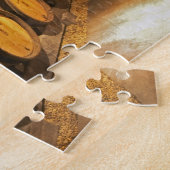 eikenborstels in de kelder bij Domaine Comte Legpuzzel (Zijkant)