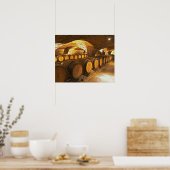 eikenborstels in de kelder bij Domaine Comte Poster (Keuken)