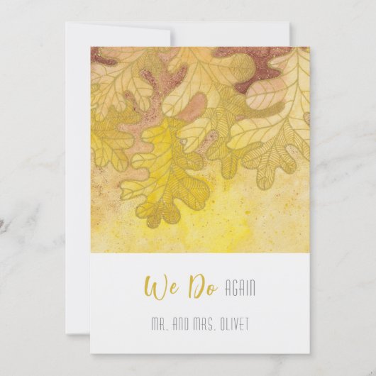 Eikenherfstbladeren Geloftenvernieuwing 10 jaar Kaart (Voorkant)