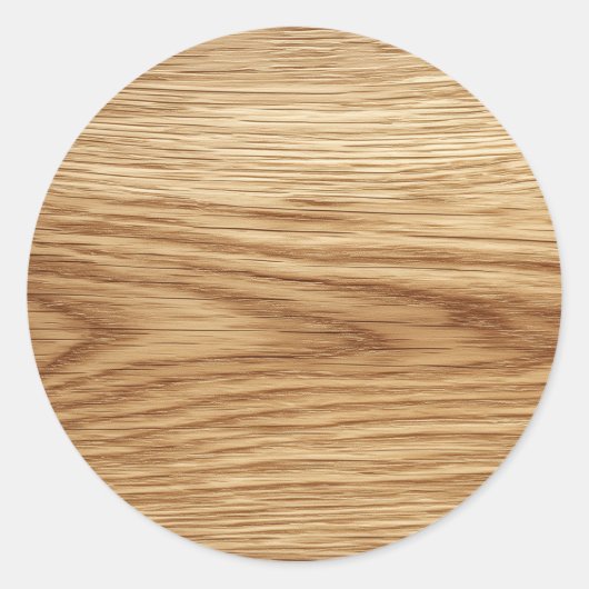 Eikenhout Afbeelding Blanko Ronde Sticker (Voorkant)