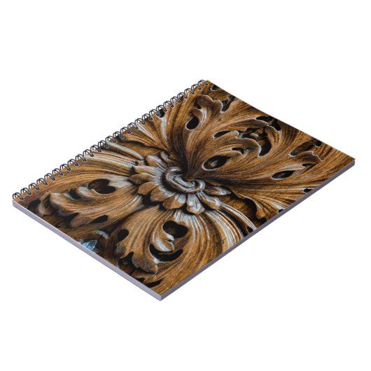 eikenhout, dik element, tapijtschelp notitieboek (Linkerzijde)