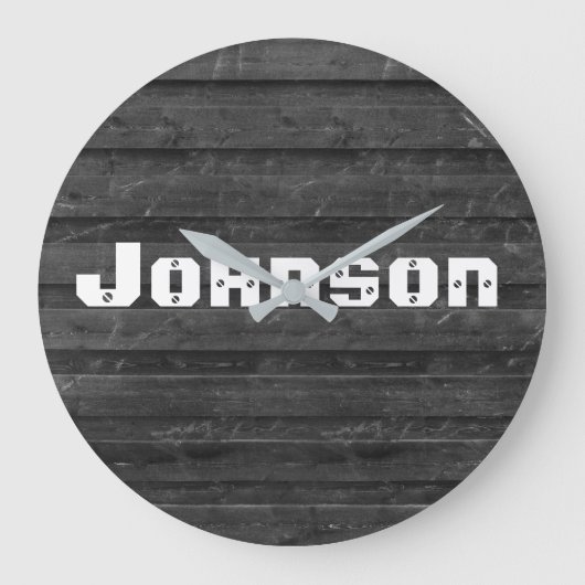 eikenhout met familienaam grote klok (Voorkant)