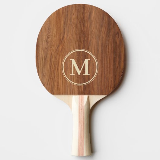Eikenhout Monogram Tafeltennisbatje (Achterkant)