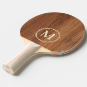 Eikenhout Monogram Tafeltennisbatje (Voorkant Gekanteld)