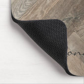 Eikenhout Zigzag Patroon Monogram Muismat (Hoek)
