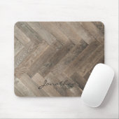 Eikenhout Zigzag Patroon Monogram Muismat (Met muis)