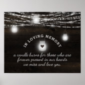 Eikenhouten bord met de tekst "In Loving Memory" v Poster (Voorkant)