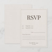 Eikenhouten en Ivoren Reactiekaart RSVP Kaartje (Voorkant / Achterkant)