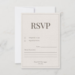Eikenhouten en Ivoren Reactiekaart RSVP Kaartje