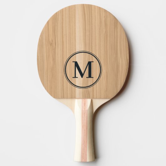 Eikenhouten Monogram Tafeltennisbatje (Achterkant)