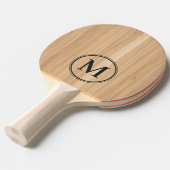 Eikenhouten Monogram Tafeltennisbatje (Voorkant Gekanteld)