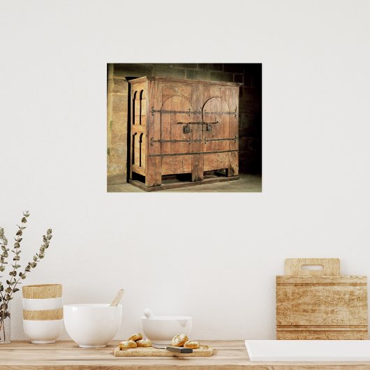 eikenkast van de riemen poster (Keuken)