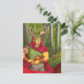 Eikenkoning portret miniprint briefkaart (Staand voorkant)