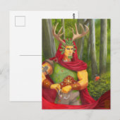 Eikenkoning portret miniprint briefkaart (Voorkant / Achterkant)