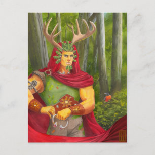 Eikenkoning portret miniprint briefkaart