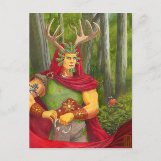 Eikenkoning portret miniprint briefkaart (Voorkant)