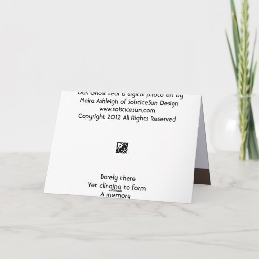 eikenspookblad kaart (Achterkant)