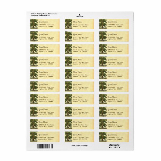 eikenstructuur Editable Return Address Labels (Full Sheet)