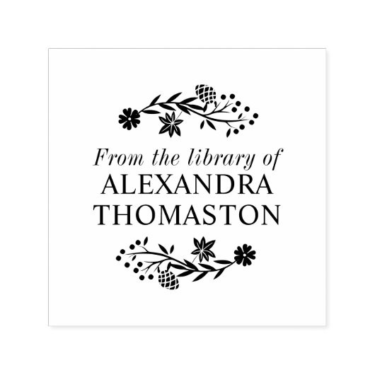 Eikentak Bibliotheek Boeknaam Zelfinktende Stempel (Design)