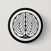 Eikkerbladeren in een cirkel ronde button 5,7 cm (Voorkant)