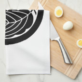 Eikkerbladeren in een cirkel theedoek (Quarter Fold)