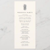 Eiland ananas bruiloft ceremonie programmakaart (Achterkant)