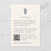 Eiland ananas bruiloft details QR-code Informatiekaartje (Voorkant)