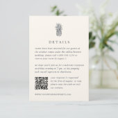 Eiland ananas bruiloft details QR-code Informatiekaartje (Staand voorkant)