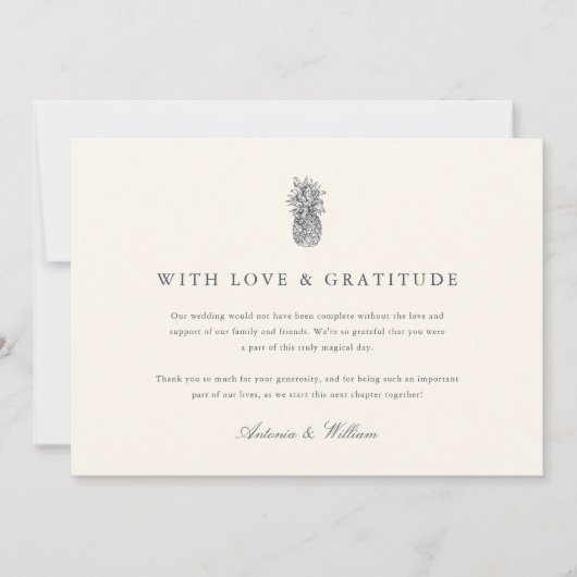 Eiland  ananas bruiloft foto bedankkaart (Voorkant)