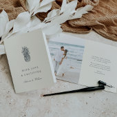 Eiland  ananas bruiloft foto bedankkaart