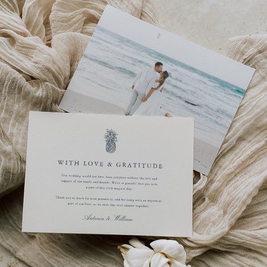 Eiland  ananas bruiloft foto bedankkaart