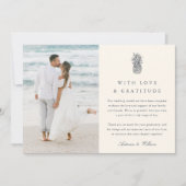 Eiland  ananas bruiloft foto bedankkaart (Voorkant)