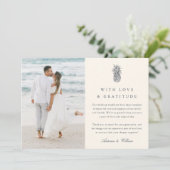 Eiland  ananas bruiloft foto bedankkaart (Staand voorkant)