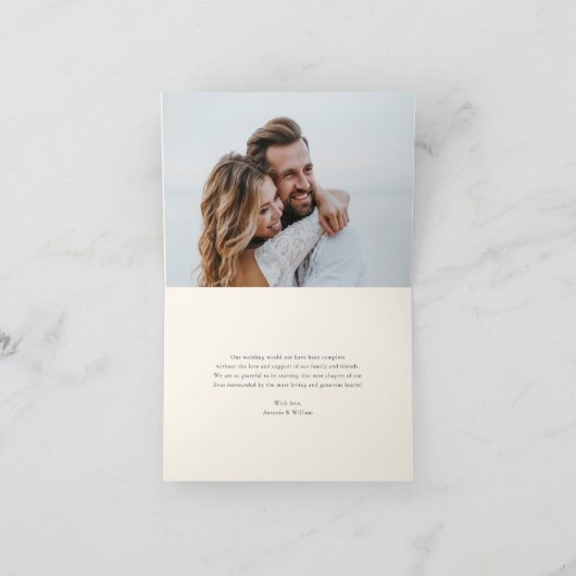 Eiland ananas bruiloft foto bedankkaart (Binnen)