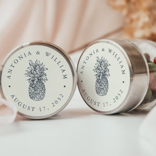 Eiland  ananas bruiloft gunst ronde sticker