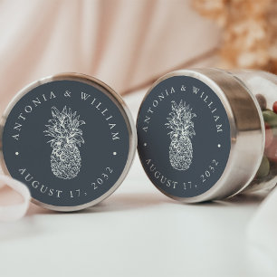 Eiland  ananas bruiloft gunst ronde sticker