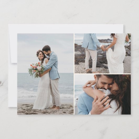 Eiland  ananas bruiloft Multi Foto Bedankkaart (Achterkant)