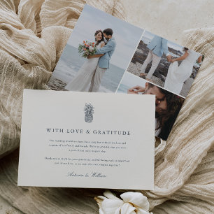 Eiland  ananas bruiloft Multi Foto Bedankkaart