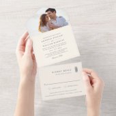 Eiland ananas foto bruiloft all in one uitnodiging (Afscheurbaar)