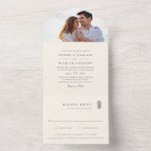 Eiland ananas foto bruiloft all in one uitnodiging (Binnen)